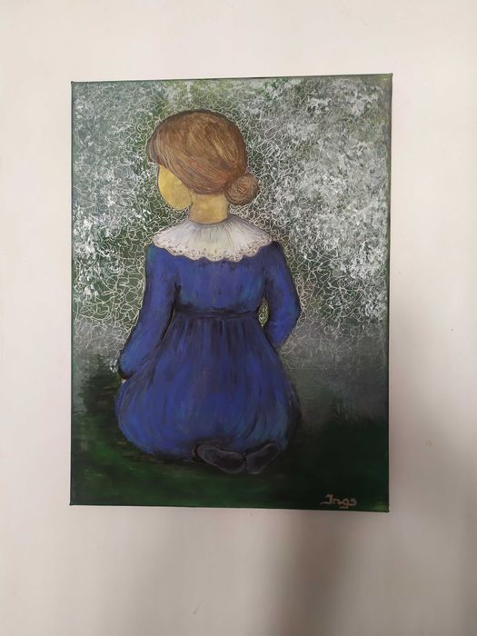 Obraz, akryl "Blue dress girl"