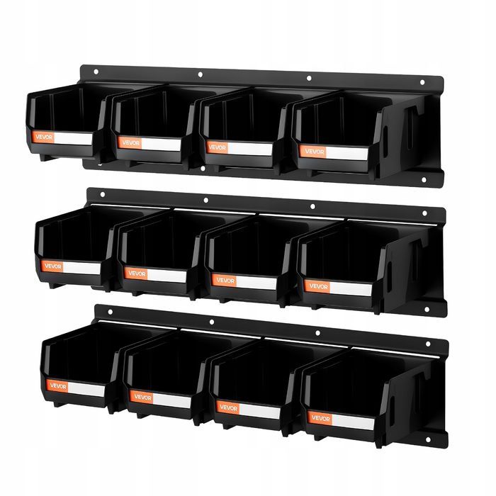 Vevor mocne pudełka ścienne do układania w stosy 12 szt 137x105x75 mm