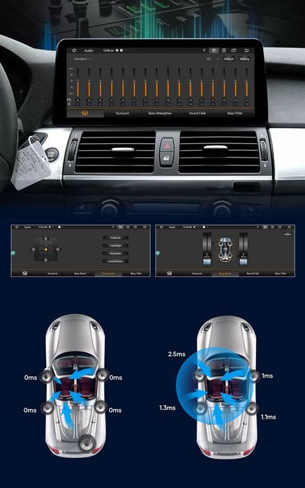 CarPlay Android Auto Radio DAB+ Opcja Bluetooth YouTube Yanosik GPS WiFi 4G USB MP3 BMW X5 E70 X6 E71 CCC System Harman Kardon