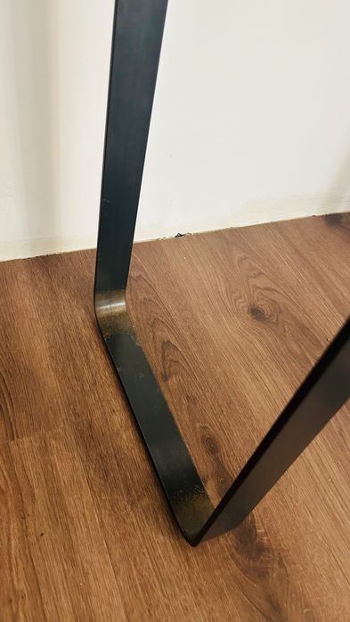 Mesa Consola Estilo Industrial em Madeira Maciça e Ferro