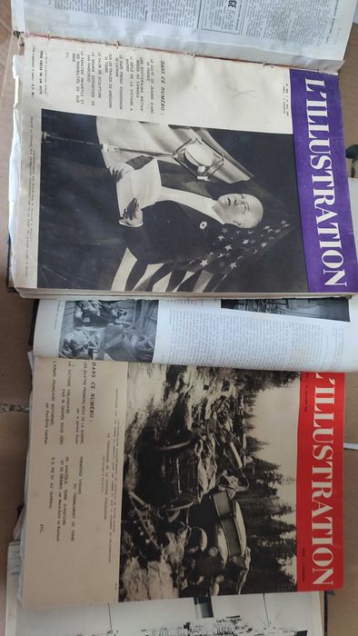 3 Volumes com Revistas L'Illustration encadernadas - 1939 e 1940
