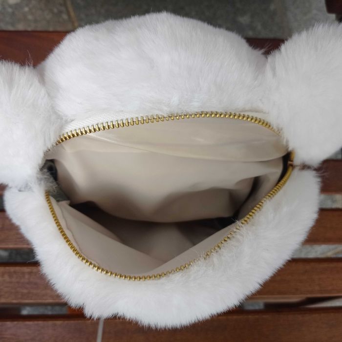 Biała torebka Plecak miś na łańcuszku NOWY Przytulanka 30/22/15cm