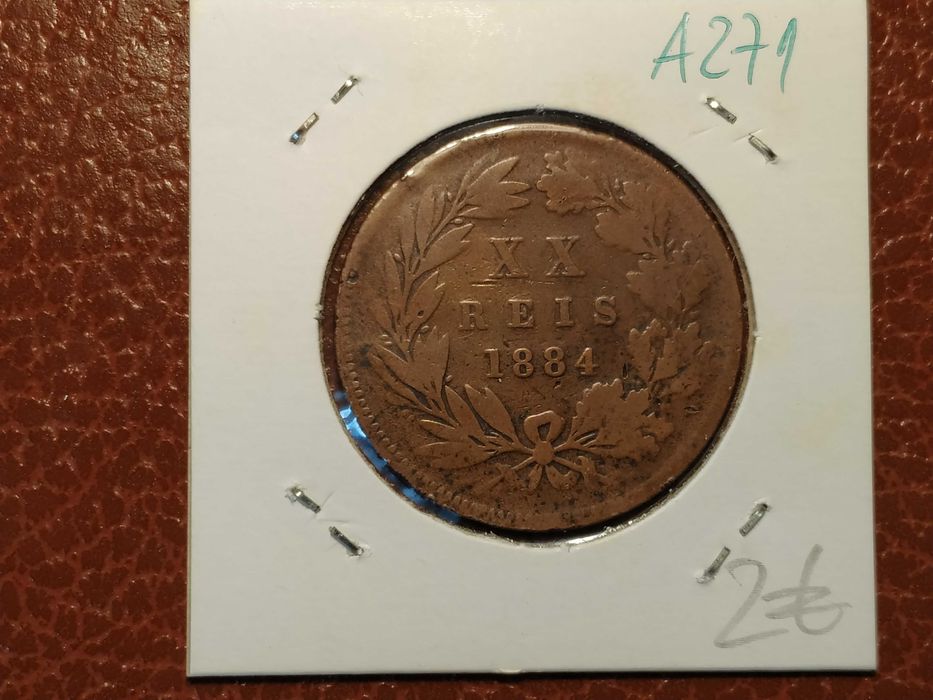 A271 moeda de XX reis de 1884 (Monarquia) - Portugal