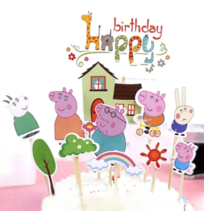 Topper ŚWINKA PEPPA  12szt. na tort