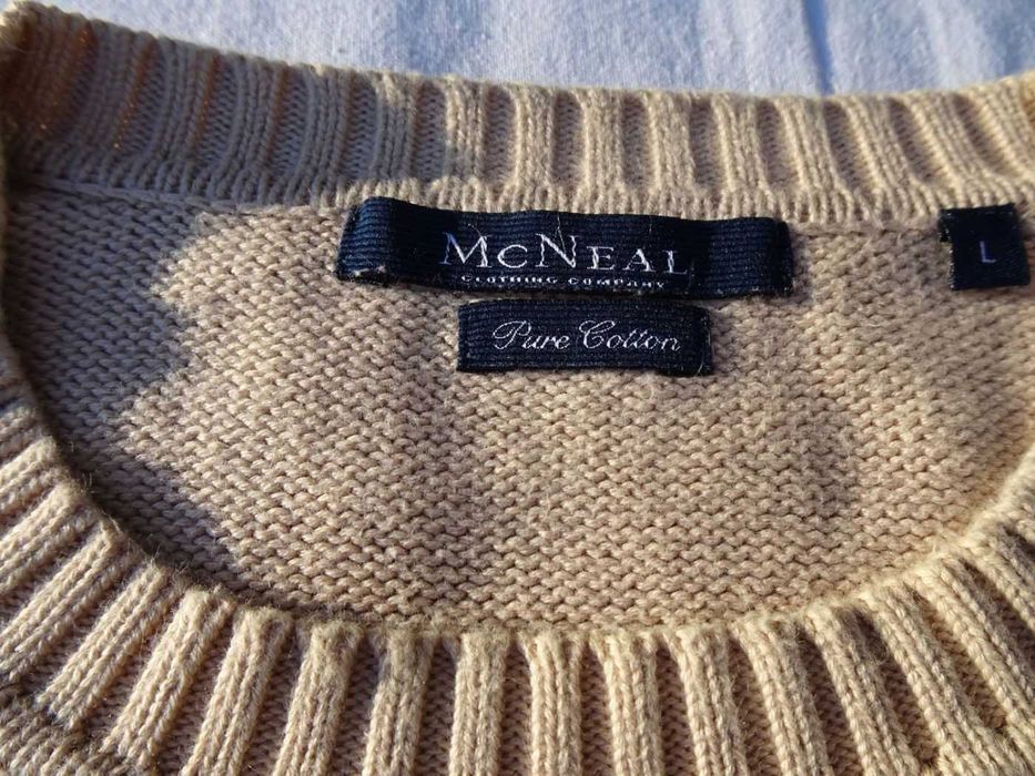 Mc NEAL beżowy sweter męski bawełna L XL