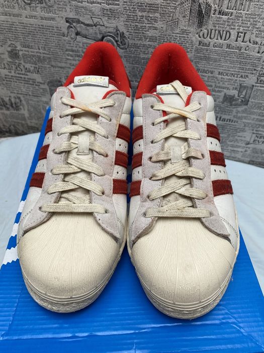 Adidas Superstar 82 White Vivid Red Cloud White