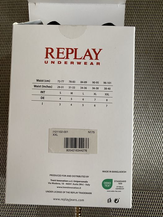 Bokserki męskie REPLAY 3-pack XXL bawełna stretch oryginalne licencja