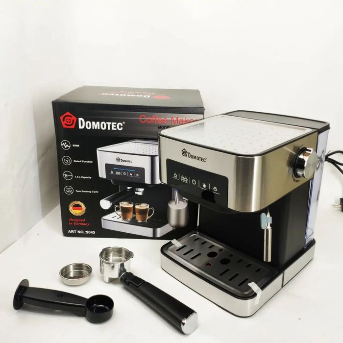 Кавоварка Domotec MS-136: 850 Вт, 15 бар, сенсорна панель, регулювання пари,підігрівання чашок кавомашина