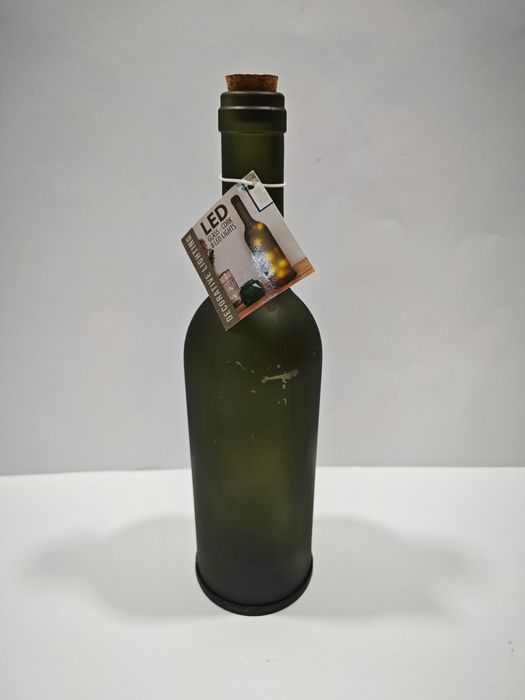 Matowa Butelka Ze Światłem Led 28 Cm Zielona
