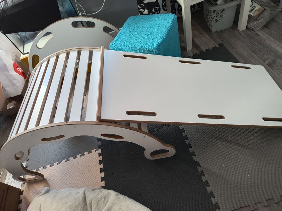 Bujak 3w1 Tupti Wood,zjeżdżalnia,blat,,Bujak+pufa