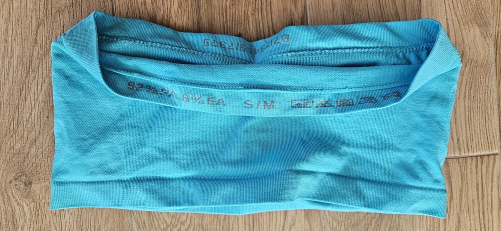 Niebieska opaska top croptop s - m jak nowy krotka bluzeczka z miseczk