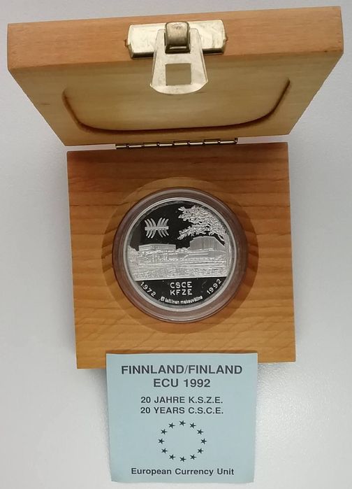 Фінляндія 20 екю 1992р. 20 р. Конференції в Європі. СРІБЛО. Пруф.