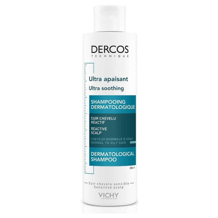 Заспокійливий шампунь Vichy Dercos Ultra Soothing Dermatological Shampoo 200 мл оригінал