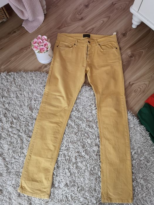 Spodnie męskie żółte Zara jeansy Zara 34