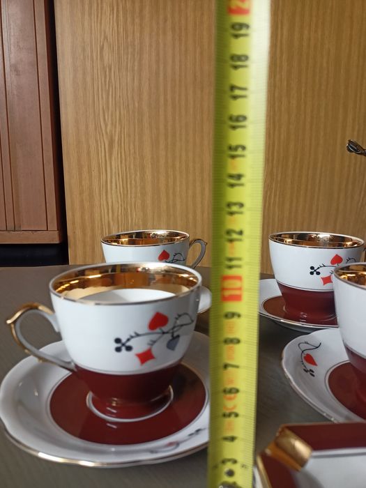 Porcelanowy komplet do kawy z serii brydż Ćmielów