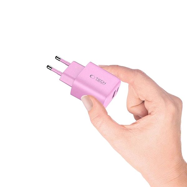 Ładowarka sieciowa Tech-Protect NCA30 PD 30W QC3.0 USB-A / USB-C - róż