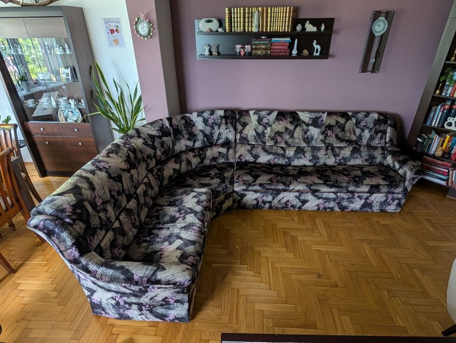 Kanapa rogowa wzór retro 250x200cm