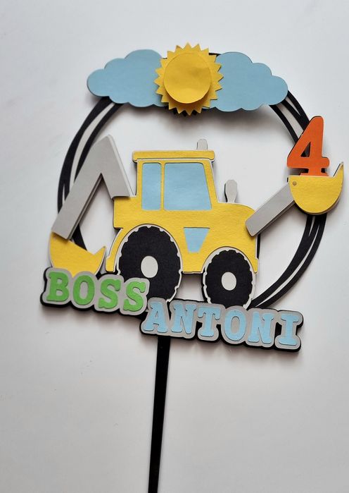 Topper cake w stylu koparka