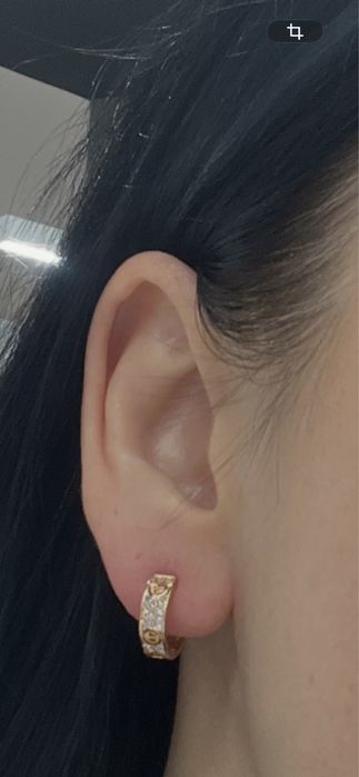 Золоті сережки Cartier Love!