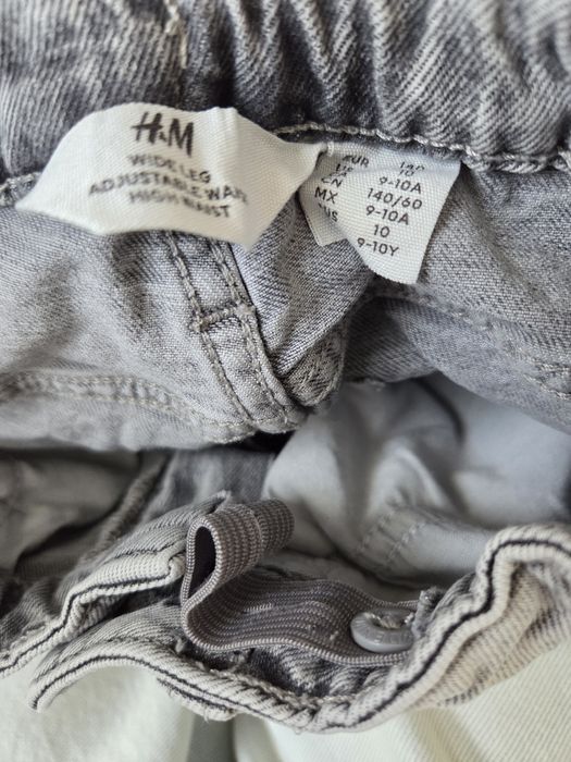Spodnie jeansowe szeroka nogawka h&m 140