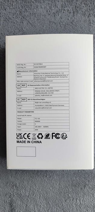 Depiladora ICE Beauty Hand-held IPL Device FZ-100