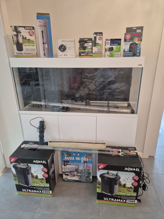 Akwarium Aquael Optset 240l wraz 2 Filtrami Ultramax i osprzętem pod Malawi lub zwykły biotop.