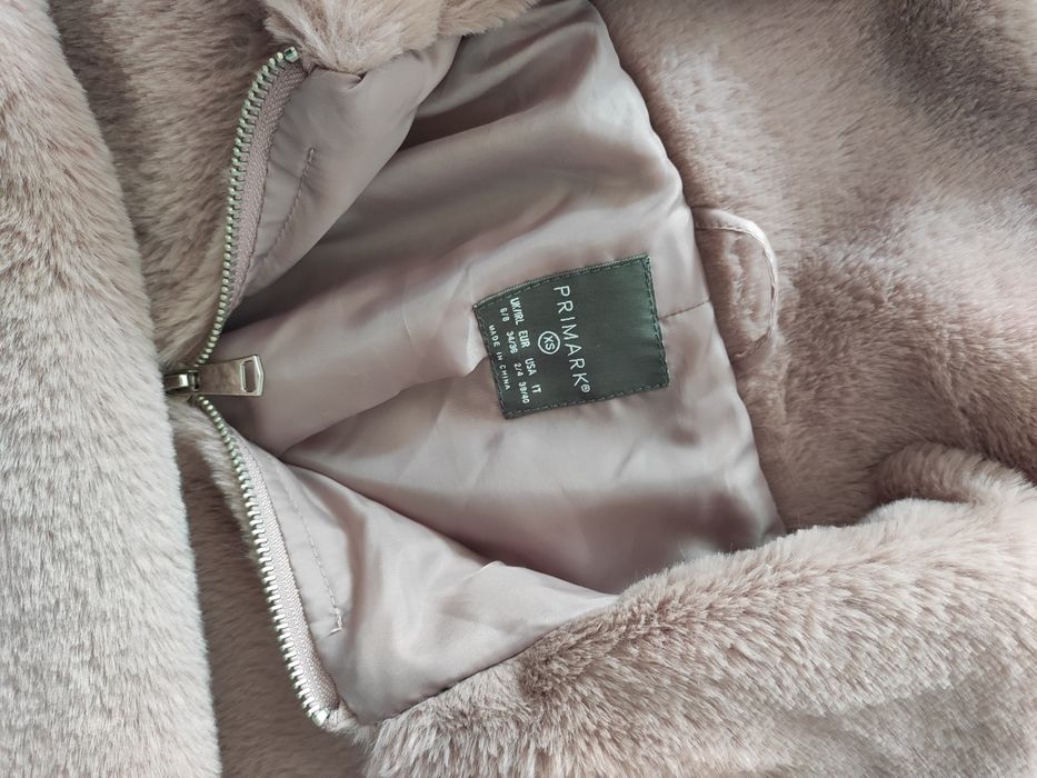 Bomberman kurtka bluza miś futerko futro różowe Primark XS 34 6