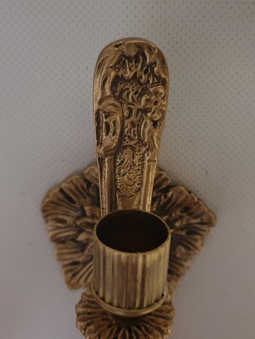 Candelabro / Castiçal de parede para vela, baixo relevo - Anos 60