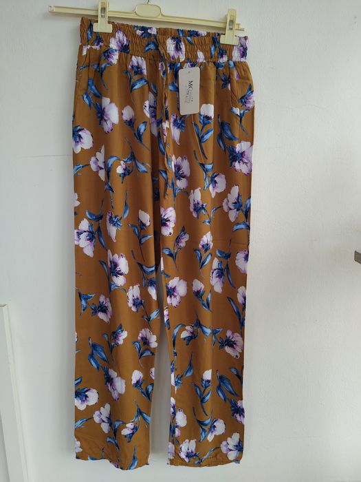 Calças floridas elegantes e alegres - Tamanho XL/XXL - Novas!