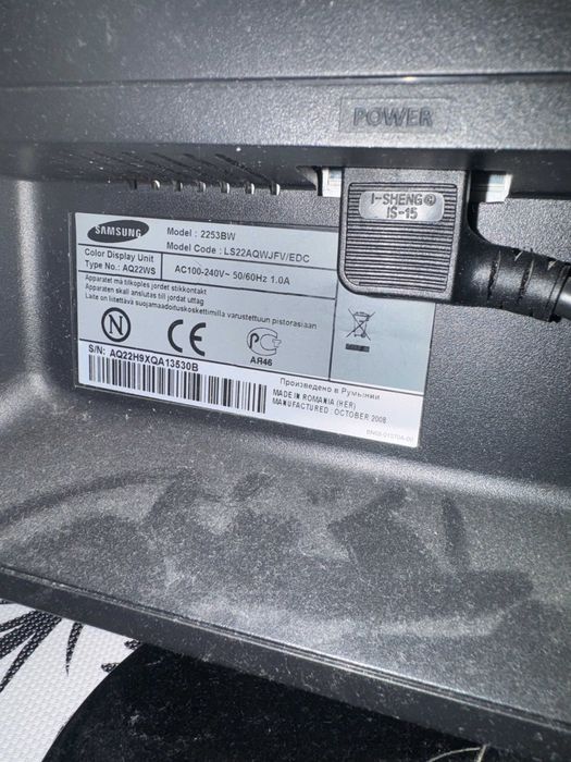 Monitor Samsung 2253BW 22" 1680x1050 D-SUB DVI Czarny