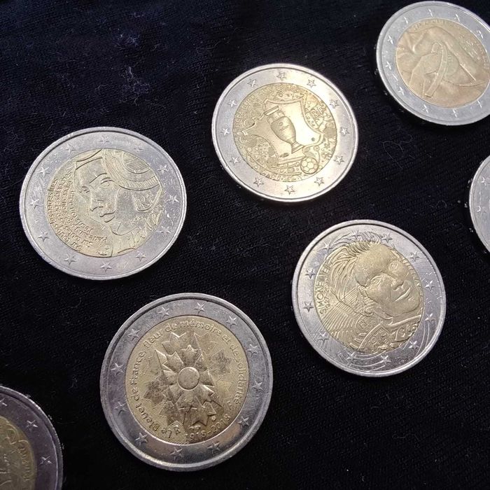Lote de 8 Moedas de 2 Euros Comemorativas de França