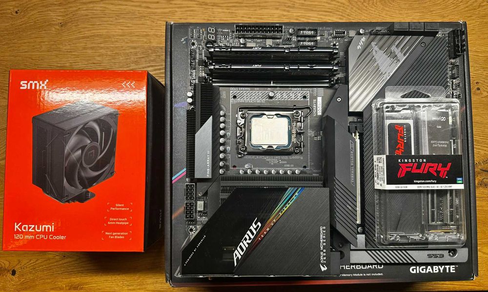 Gigabyte Z690 Aorus Master + i5-12400f + 32GB DDR5 + Chłodzenie