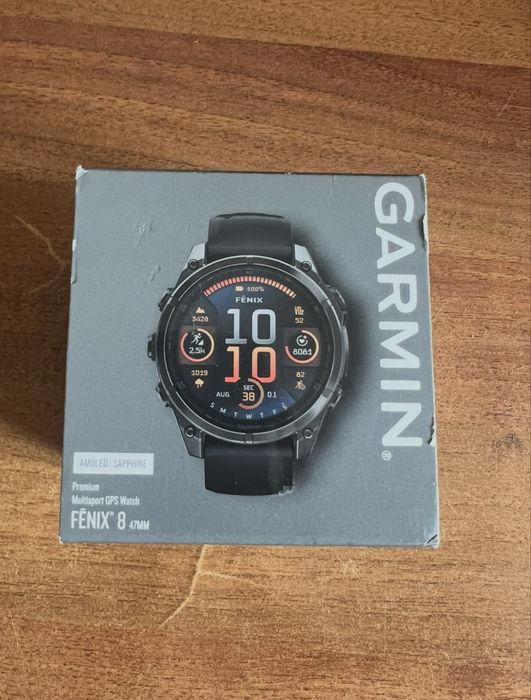 Nowy Garmin Fenix 8 47mm AMOLED Sapphire Titanium tytan czarny Carbon Gray folia
