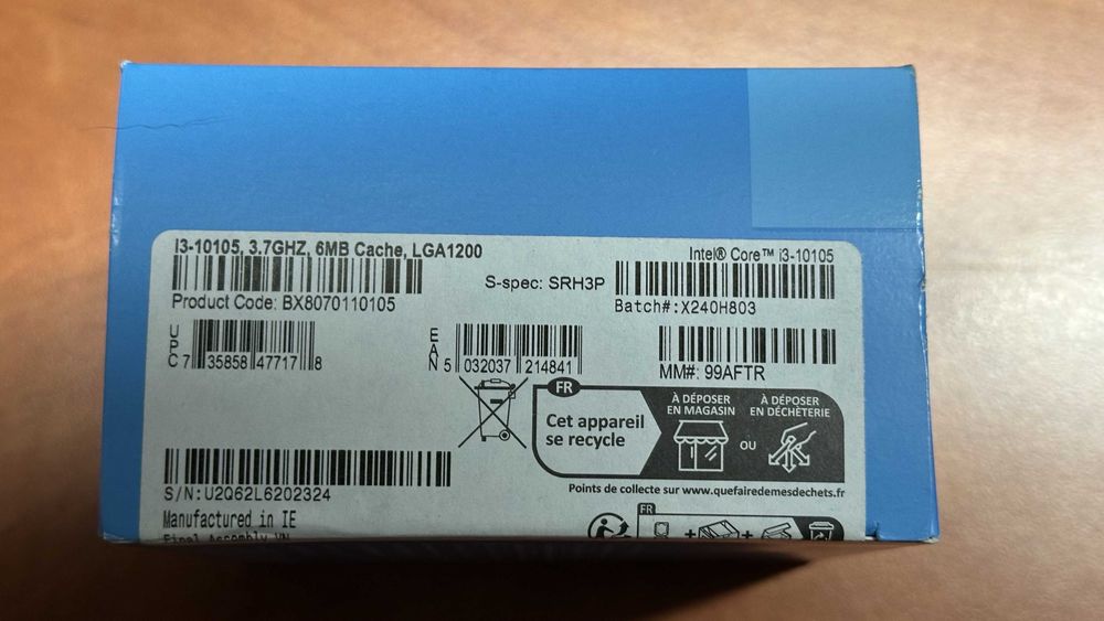 Procesor Intel Core i3 - 10105 - 3,7 GHz 6MB BOX