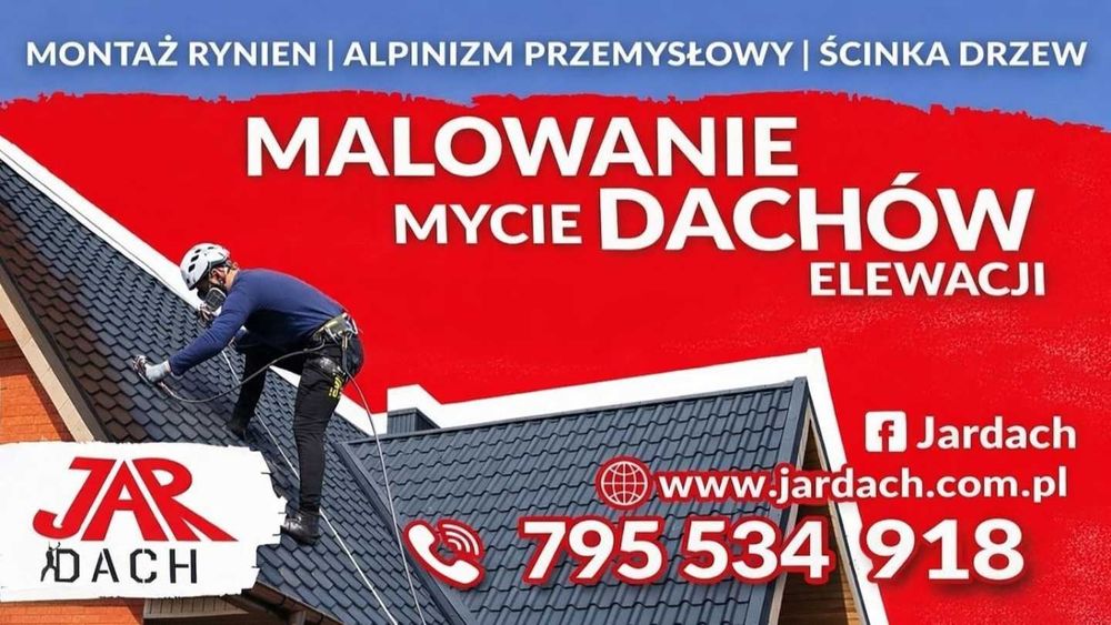 Krycie dachów, montaż podbitek, montaż rynien, prace wysokościowe