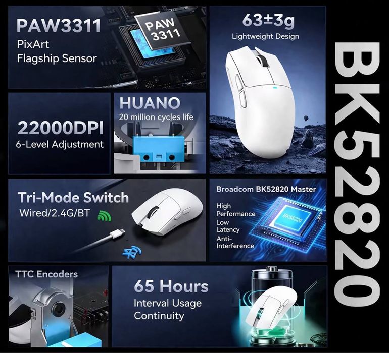 Миша Attack Shark X11Se