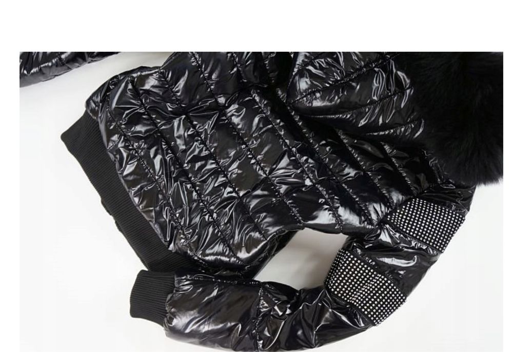 Kurtka zimowa lakierowana elisabetta zanardi puch lis  40 L