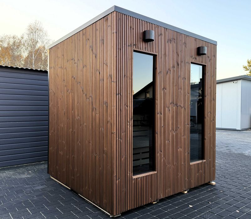Sauna Ogrodowa Fińska Ocieplana Konstrukcja Termo-drewno Premium