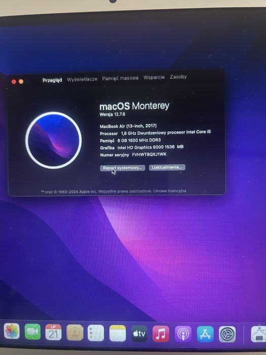Macbook Air 13 - 92cykle baterii