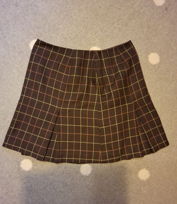 Spódnica brązowa w kratę krata must have krótka