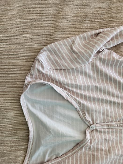 Camisa de noite comprida com botões