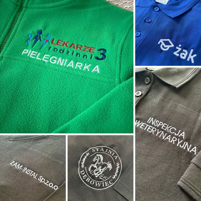 Polar męski z haftem nadrukiem logo firmowy reklamowy haft 10szt.