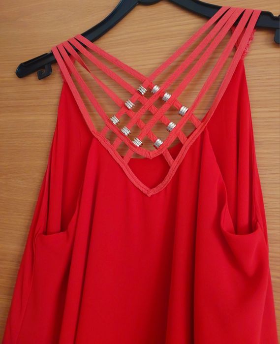 Blusa/Túnica Vermelha Fluída, TM