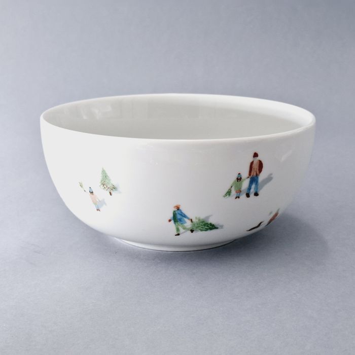 piękna porcelanowa misa salaterka patera boże narodzenie zima chioinka