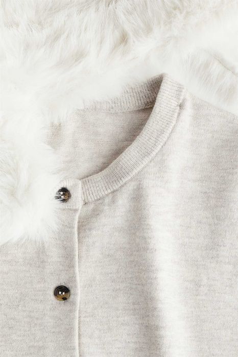 Sweter kardigan S nowa kolekcja z kołnierzem beżowy PROMOCJA DIVIDED