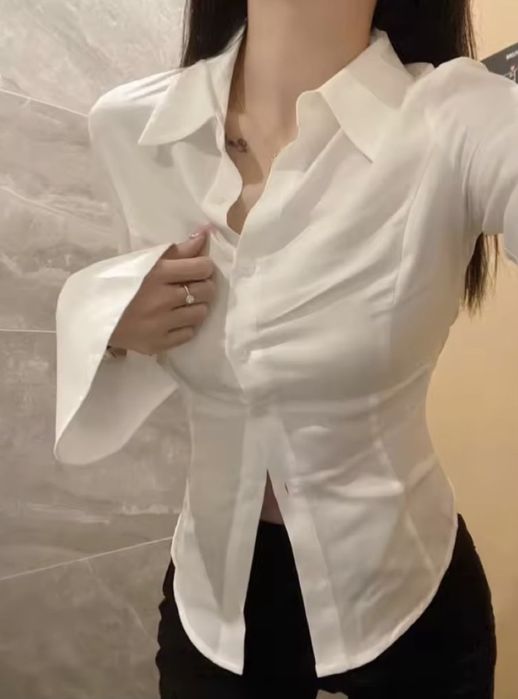 Корсетная рубашка  с завязками на спине modern chic ,fashion street