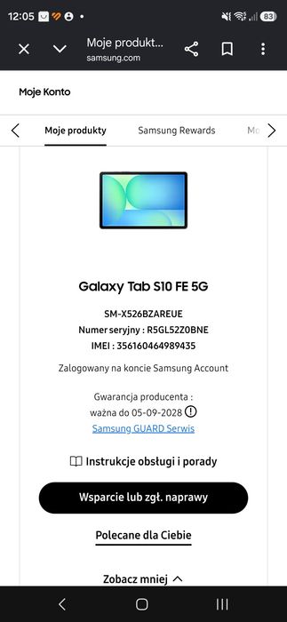 Samsung Galaxy Tab S10 FE 5G LTE SM-X526B szary esim + etui z klawiaturą gwarancja