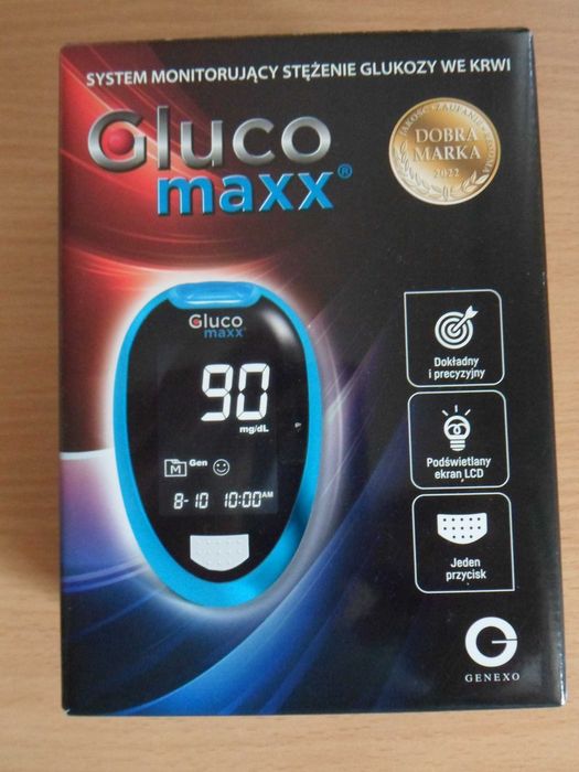 Glukometr Glucomaxx +Paski, Lancety, Nakłuwacz Etui - nowy.
