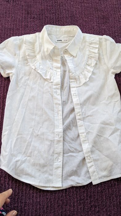 Koszula biała z krótkim rękawem Sinsay 122 (116)