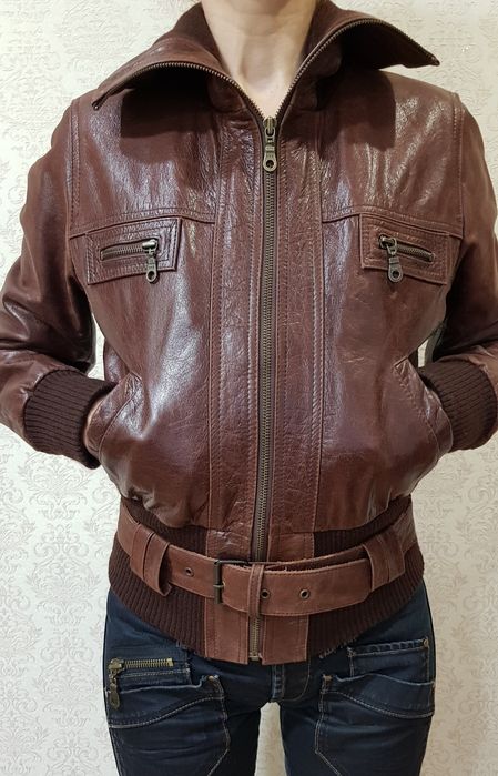 Куртка кожаная нат. Zahra's Collection утепленная